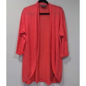 Sunday In Brooklyn Open Front Lightweight Cardigan Womens Size S Curved Hem Pink